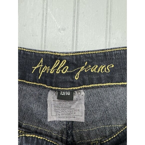 Apollo Size 13/14 Womens Jeans Capri Dark Wash Stretch High Rise - Picture 2 of 4